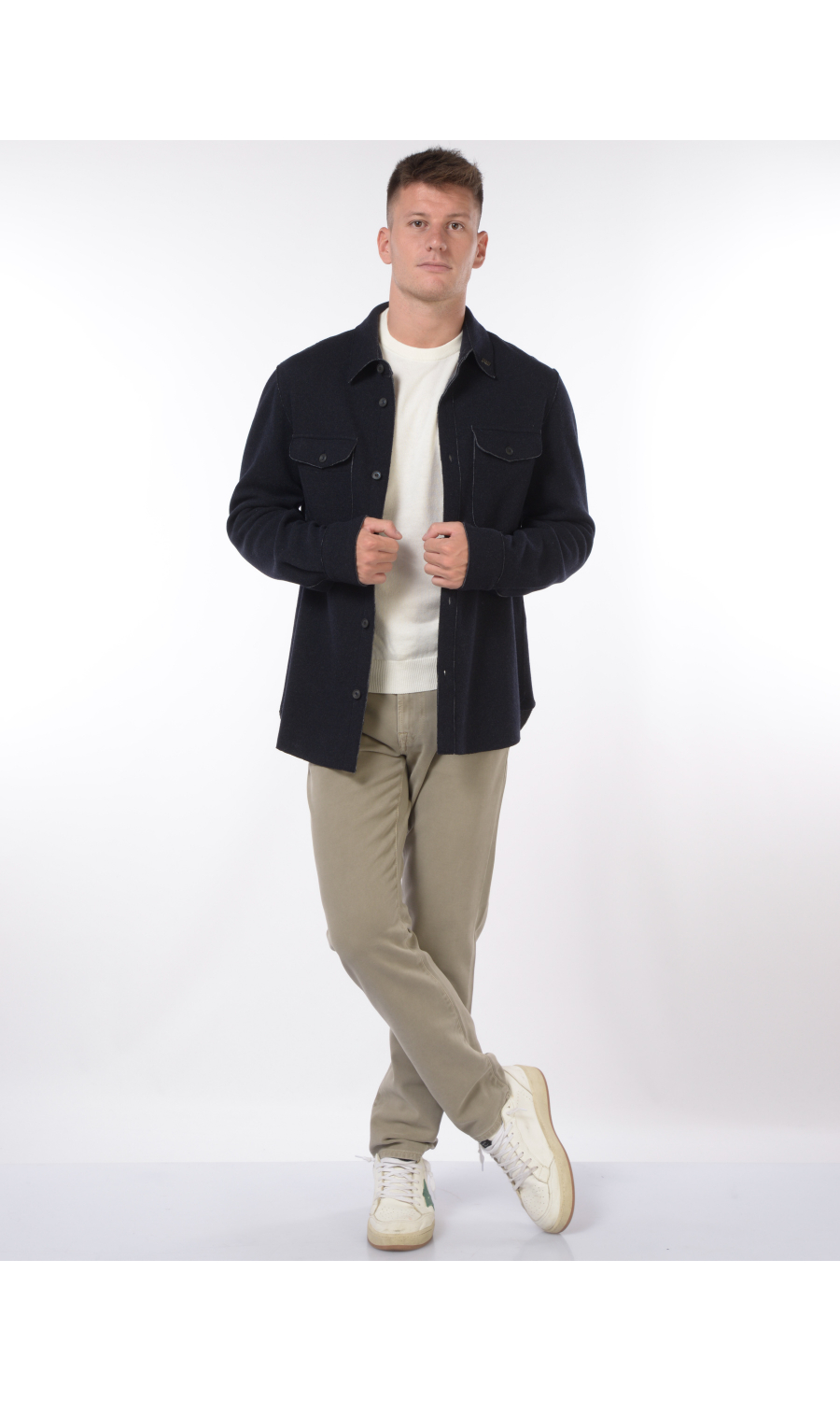 giacca da uomo blu Bob a camicia taglio vivo GREG