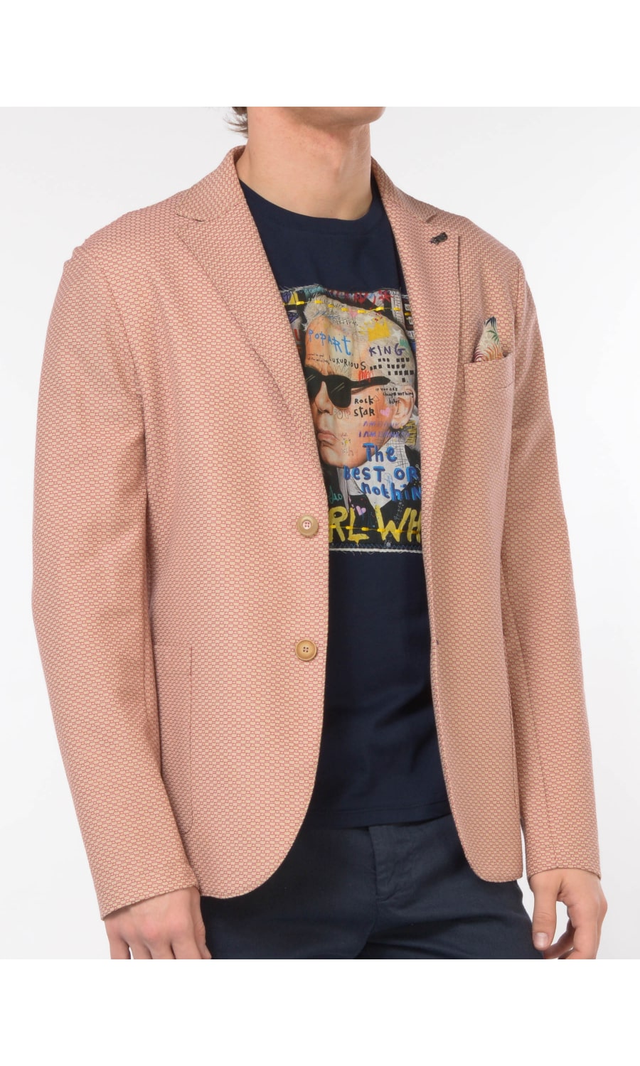 giacca da uomo Bob a fantasia jacquard con tasche JAKE ROSSO