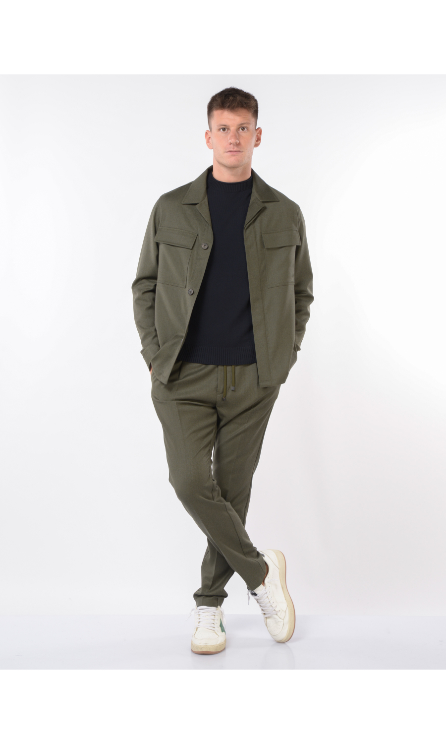 giacca verde da uomo a camicia con tasche BRUGE