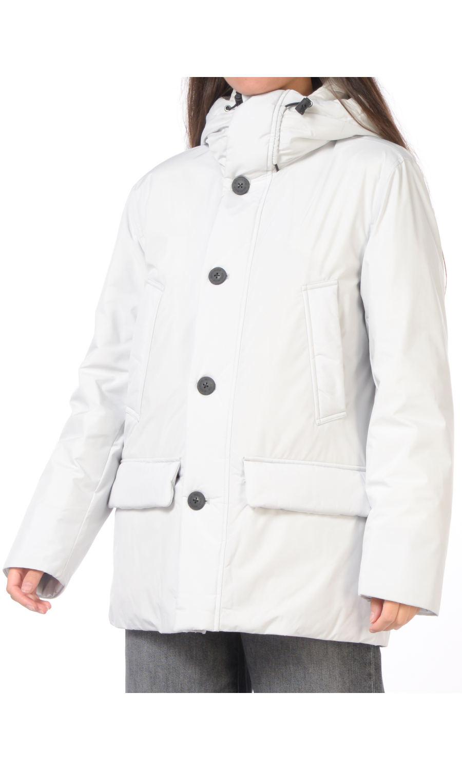 giaccone da donna grigio Woolrich Cloud Arctic Parka con cappuccio