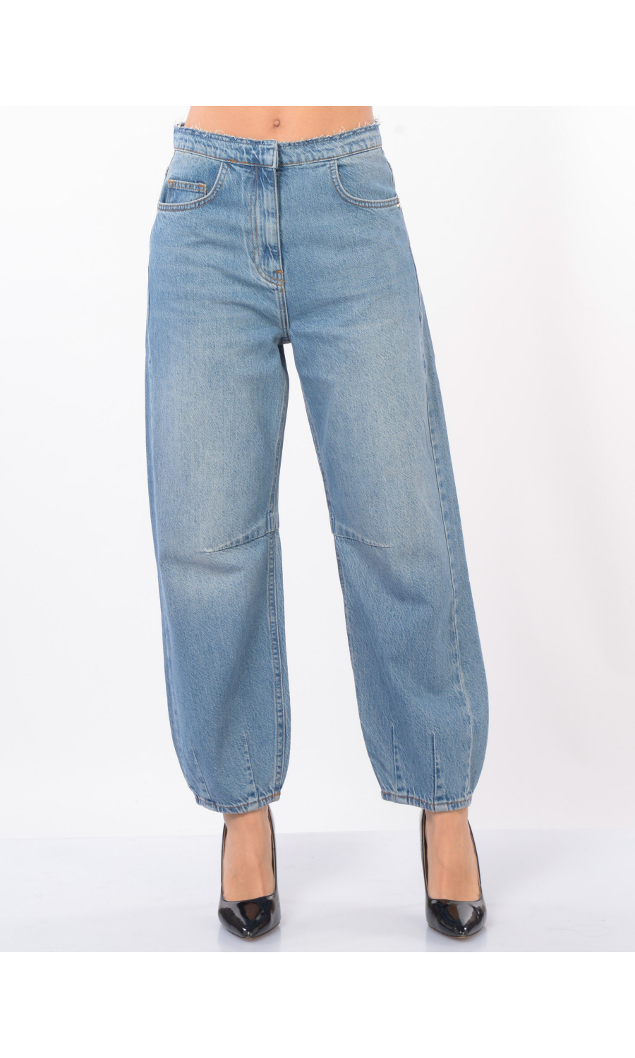 jeans da donna blu Patrizia Pepe baloon a vita bassa