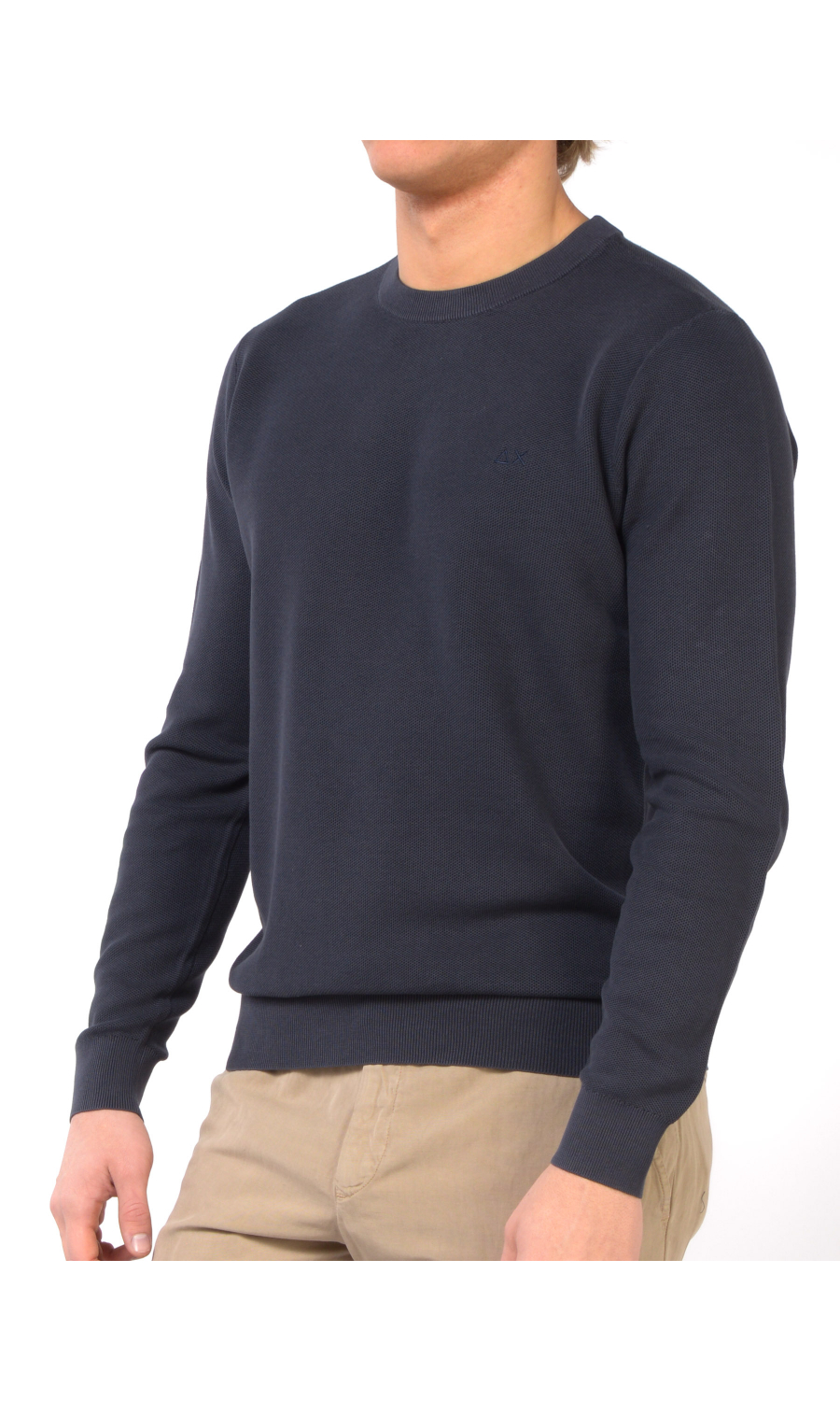 maglia da uomo Sun68 micro operata con logo blu