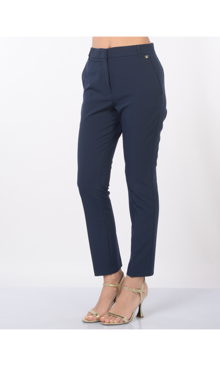 pantalone da donna Liu Jo a sigaretta in tessuto tecnico blu