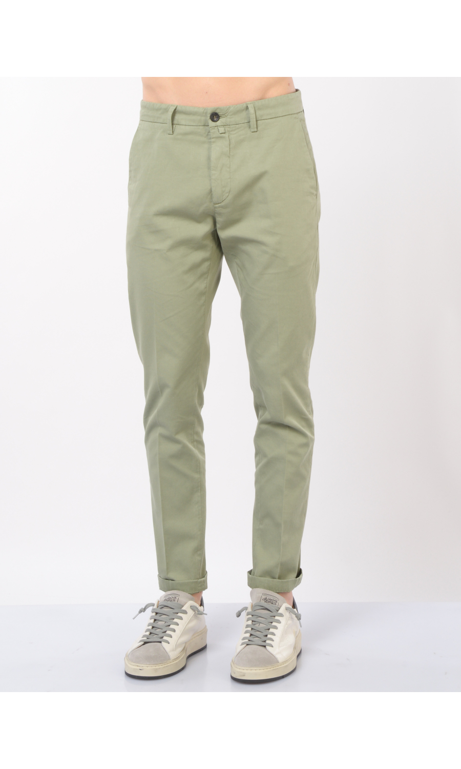 pantalone da uomo Siviglia chino in cotone e lino verde