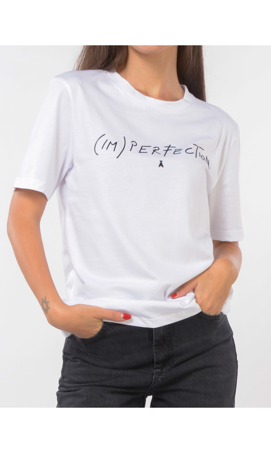 t Shirt da donna bainca Patrizia Pepe (Im)Perfection a girocollo