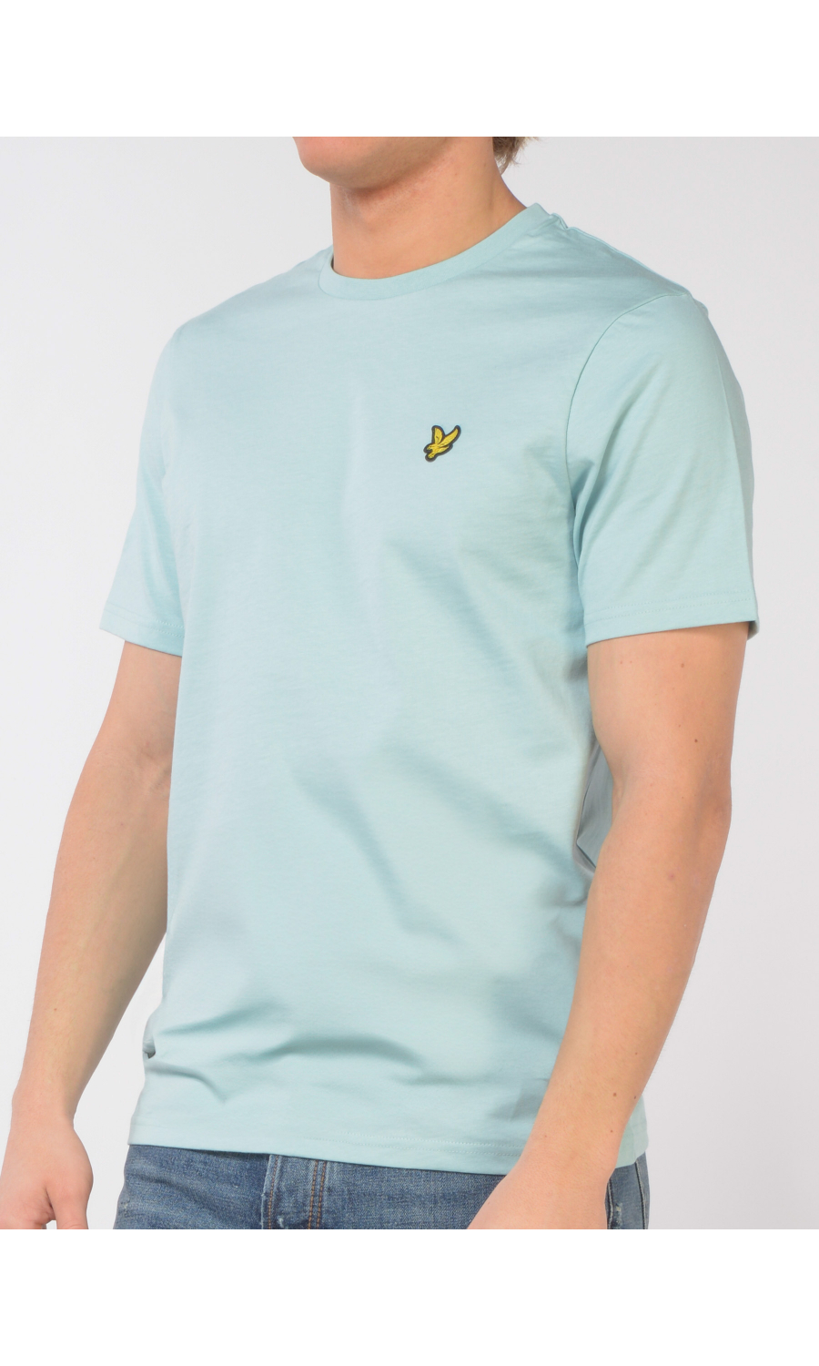 t Shirt da uomo Lyle&Scott girocollo con logo azzurra