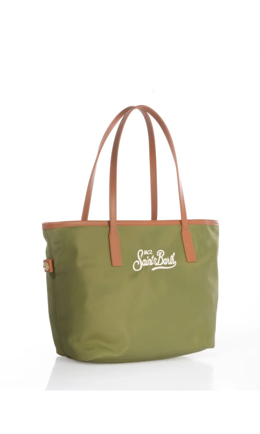 borsa donna Saint Barth city bag nylon medium verde