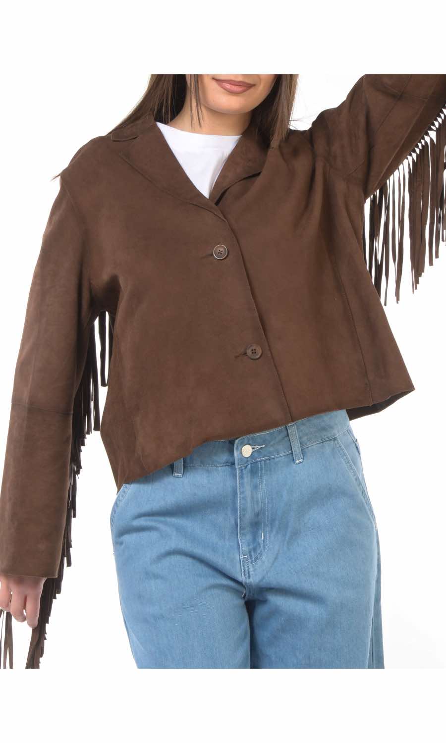 giacca da donna scamosciata Bully vera pelle