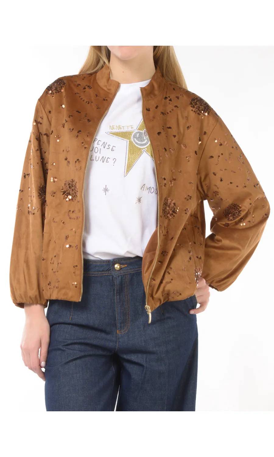 giubbino Nenette effetto camoscio